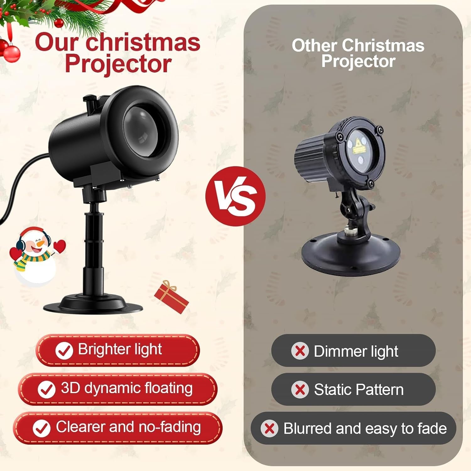 Outdoor Christmas Projector 12 Pattern 3D Holiday LED Waterproof