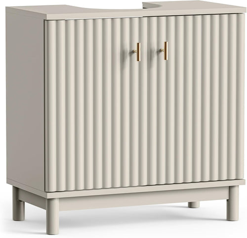 Stone Under Sink Bathroom Cabinet with Shelf Storage 60x30x60cm