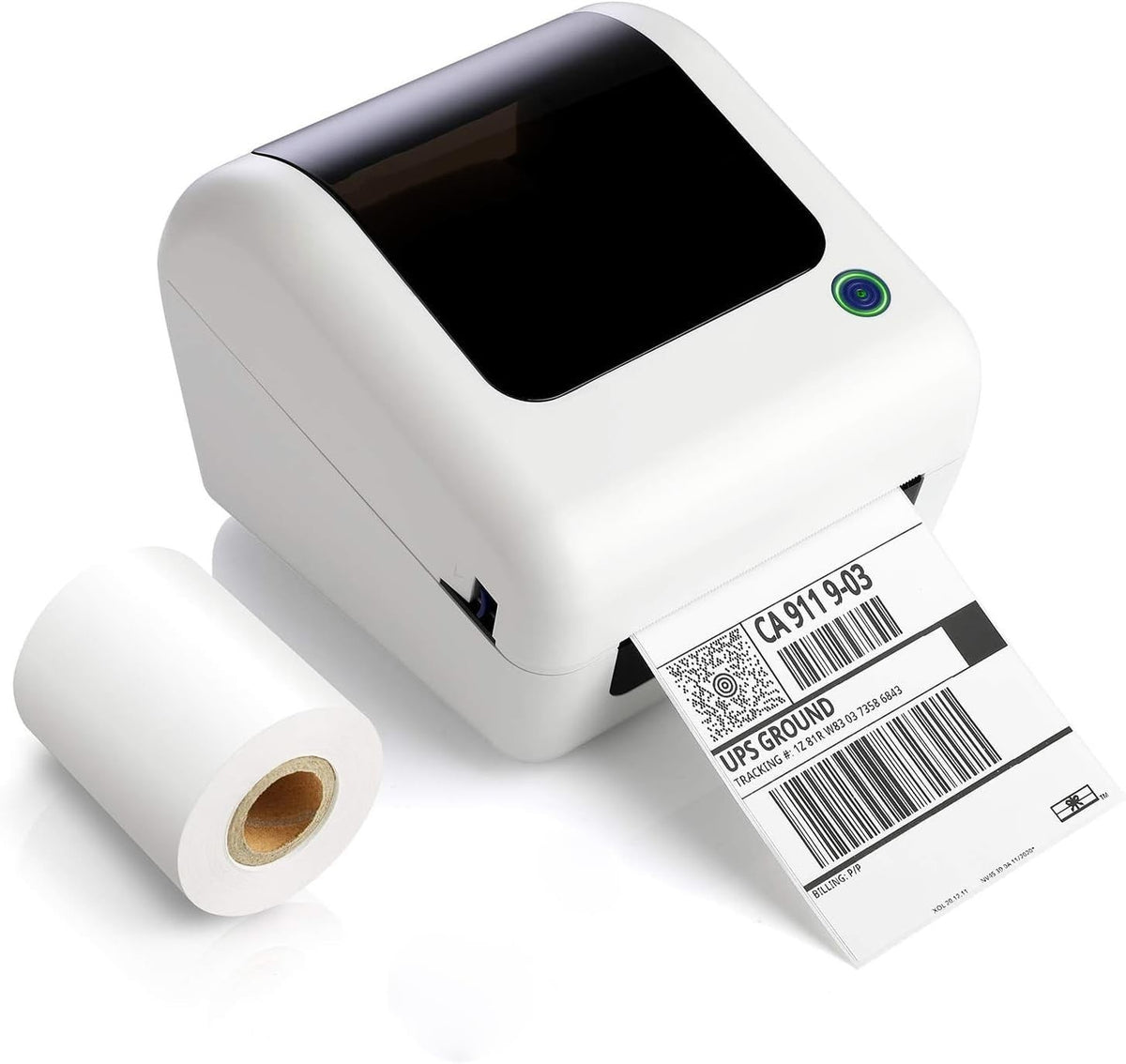 White 4x6 Bluetooth Thermal Label Printer, Wireless Shipping, Portable