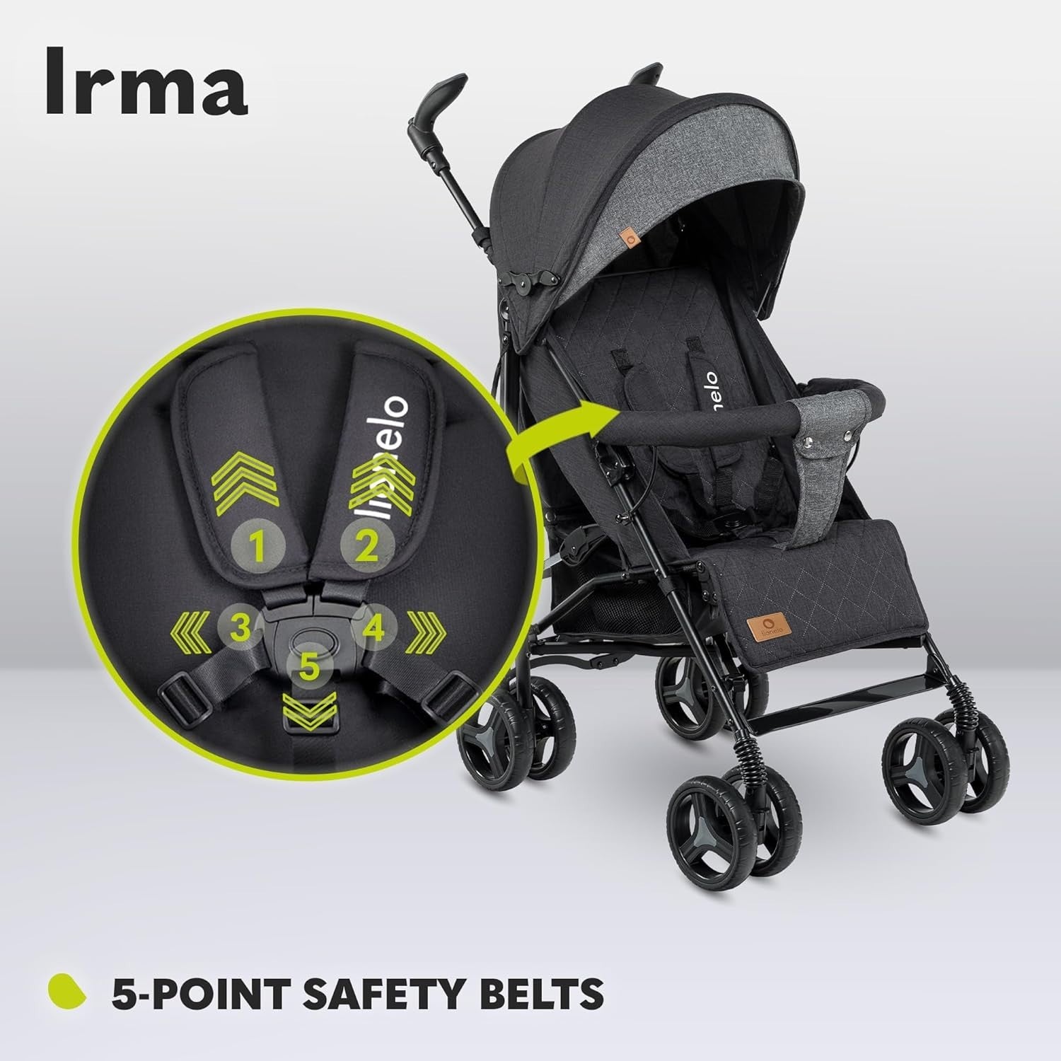 Foldable Baby Pram Lie Flat, Rotating Handles, Lightweight 7kg Travel