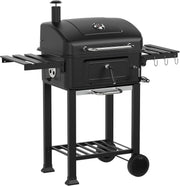 XL Charcoal BBQ Smoker Grill | Adjustable Chimney & Airflow | Dual Side Tables