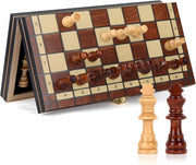 24×12cm Folding Magnetic Wooden Travel Chess Set | Portable Board for Kids & Adu