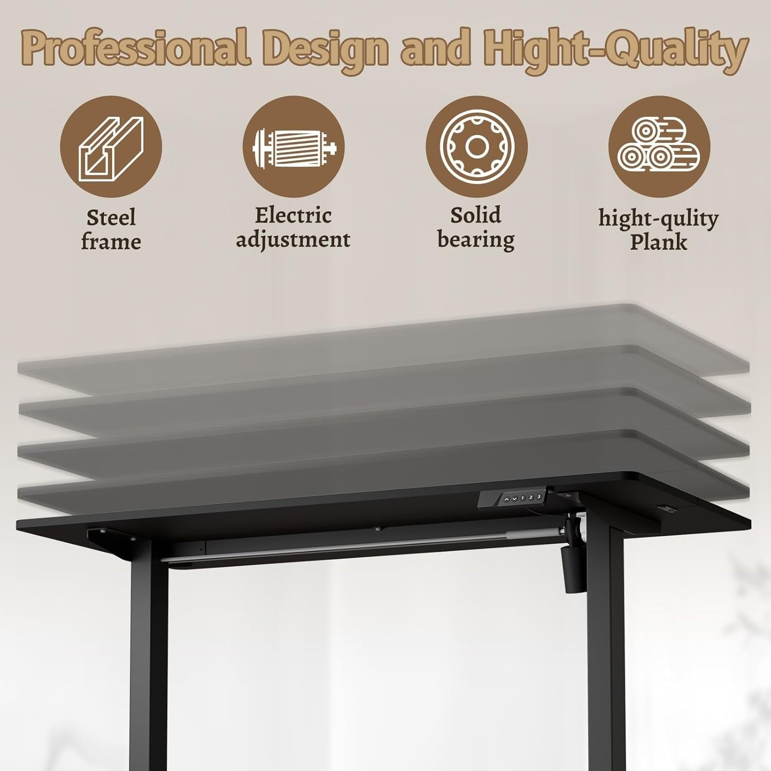 Electric Adjustable Standing Desk 120x60cm Smart Sit Stand Office Table