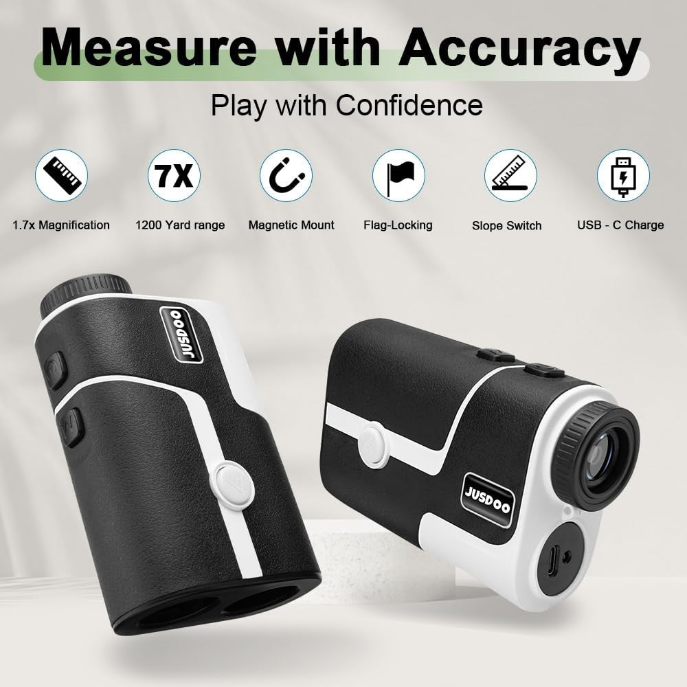 Golf Rangefinder 1200 Yards Slope Laser Flag Lock Vibration Rechargeable