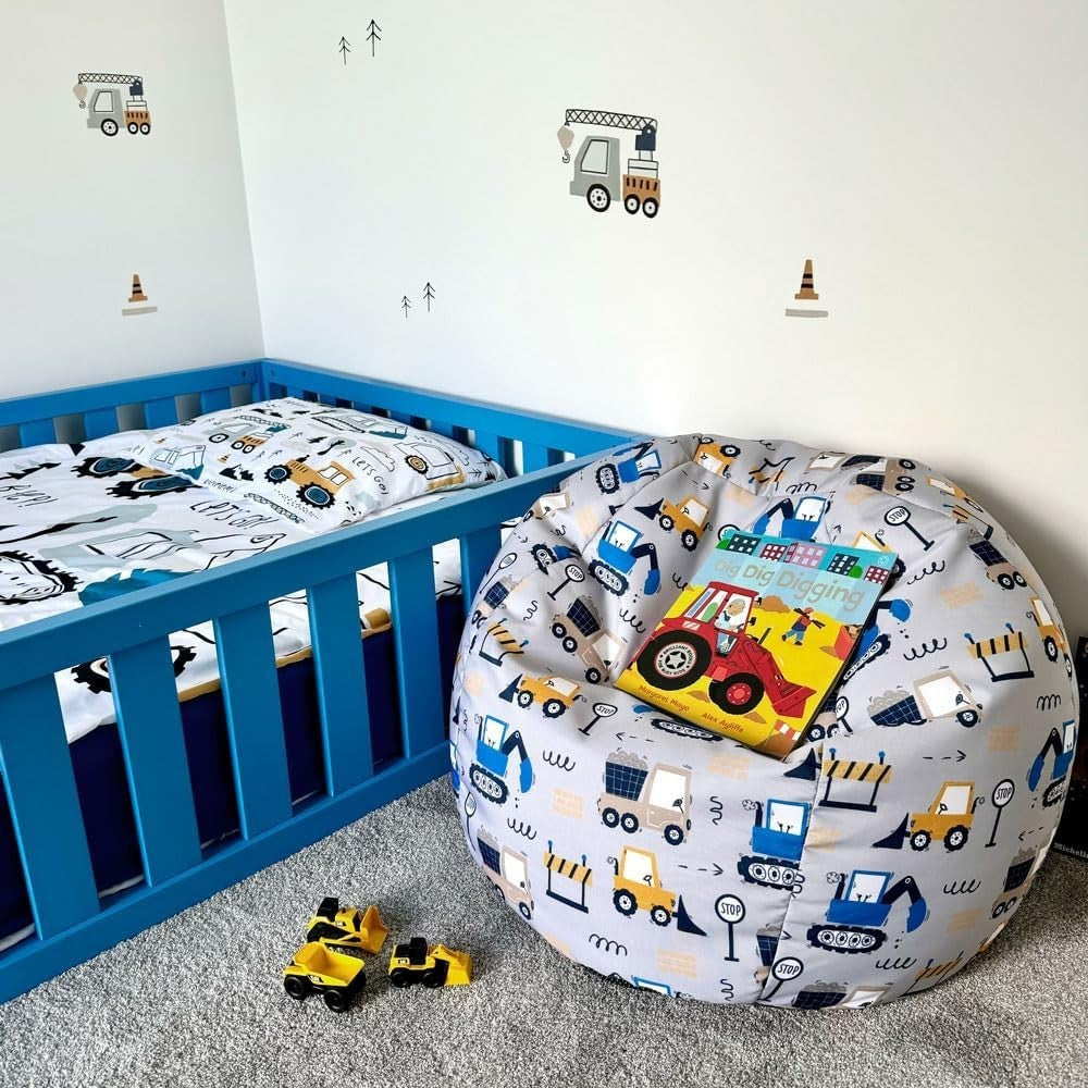 Kids Slouch Bean Bag Chair Soft Kids Recliner Beanbag for Playroom Bedroom
