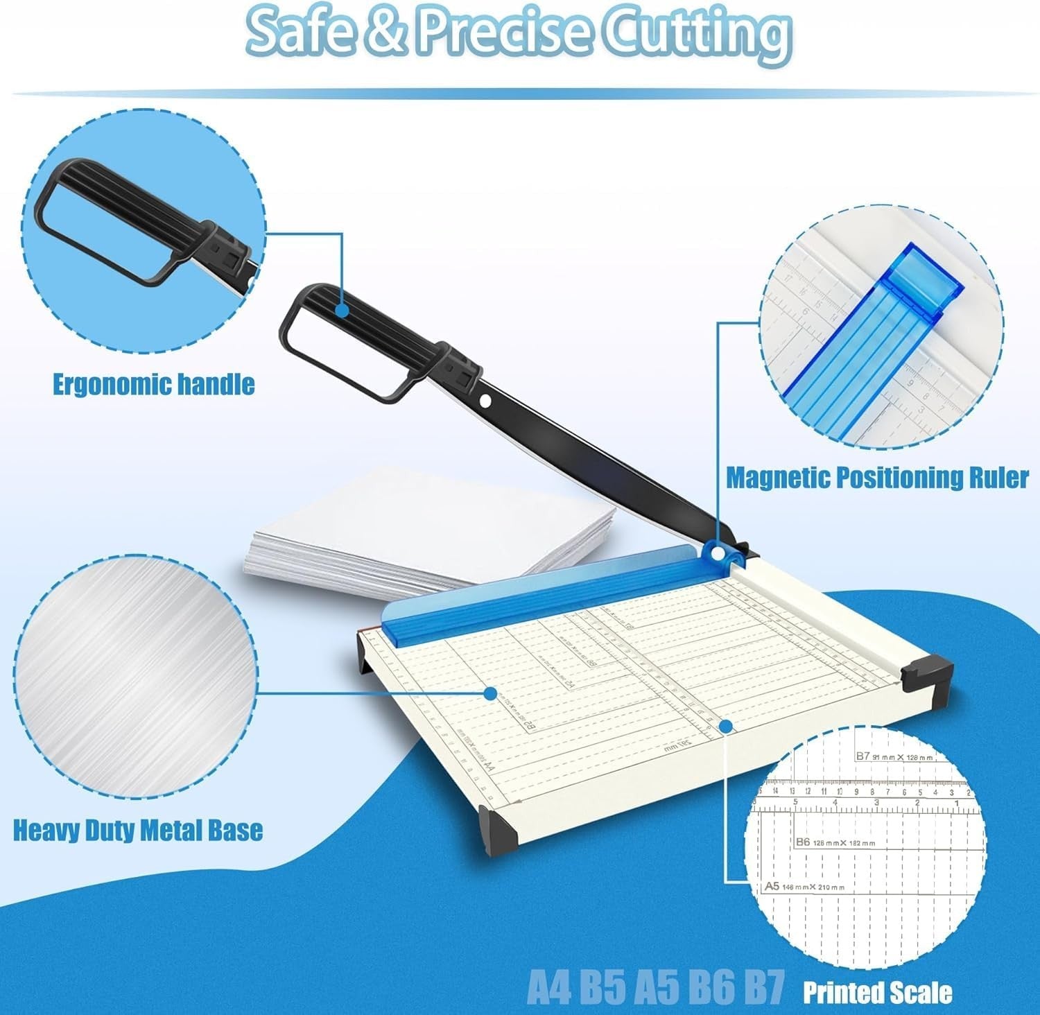 A4 Guillotine Paper Cutter 12 Sheet Heavy Duty Trimmer for Card & Craft