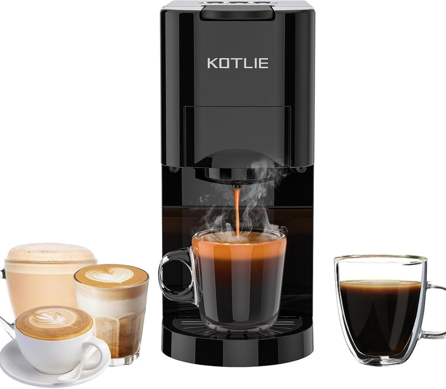 4-in-1 Espresso Coffee Machine | 19Bar Pressure | Pod & Ground Compatible