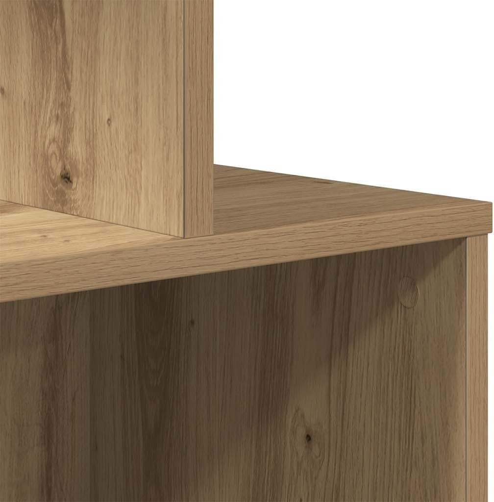Pair of Oak Bedside Tables | Modern 2 Tier Nightstands with Open Storage