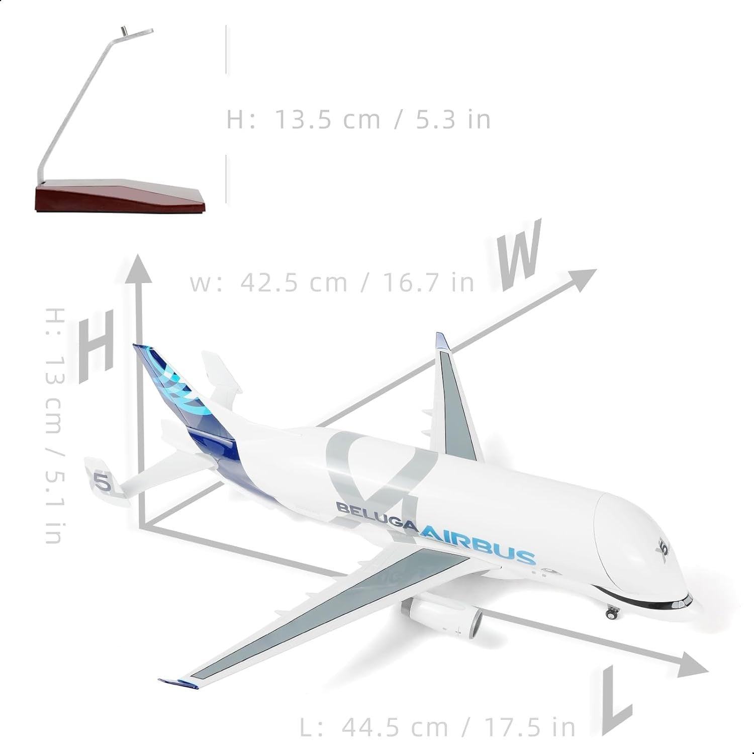 1:150 Diecast A330 Beluga XL Model Plane 16.5" | Display Aircraft w/ Stand