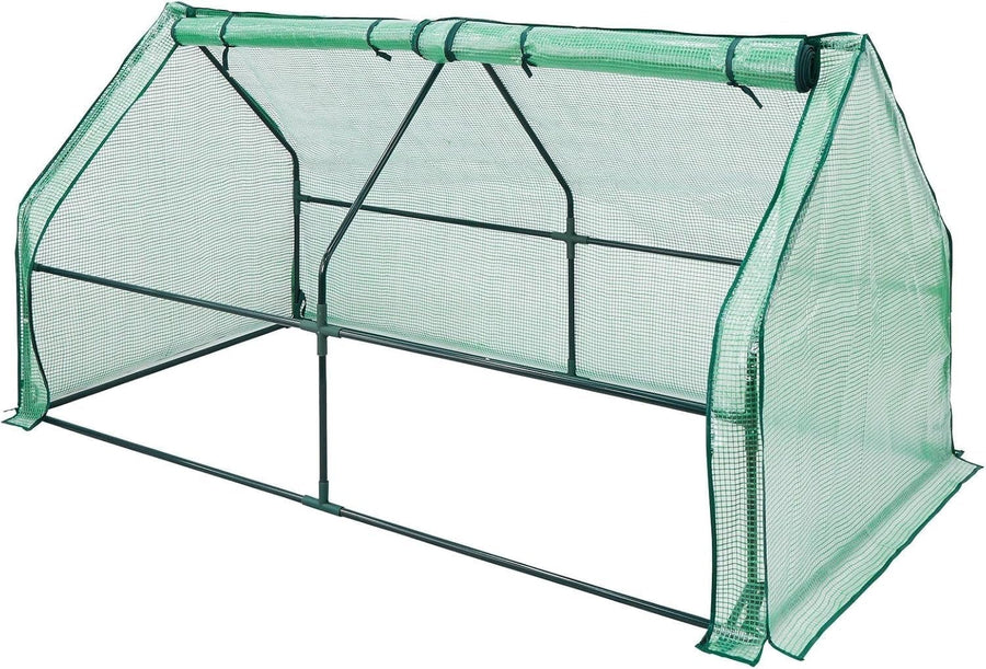 Portable Mini Greenhouse Tent with Steel Frame & PE Cover | Zipped Door Garden