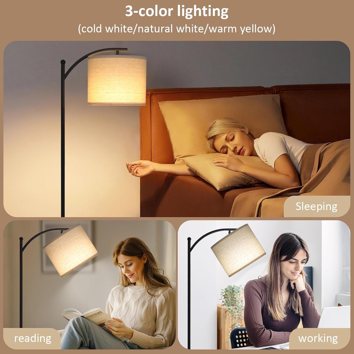 LED Floor Lamp Remote Control Dimmable Adjustable Standing Reading Light