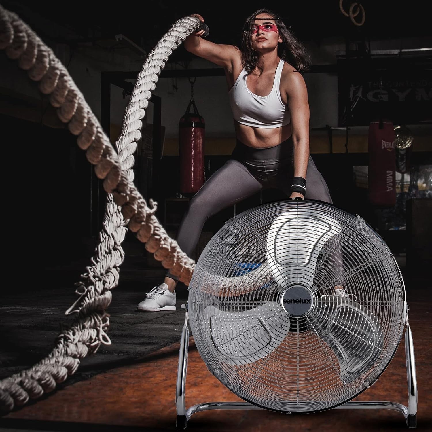 20-Inch High-Velocity Floor Fan – 3-Speed Chrome Metal Cooling Air Circulator