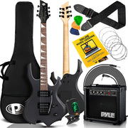 Full Size Electric Guitar Starter Kit w Amp & Accessories Black