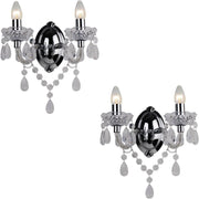 Clear Acrylic Wall Light Twin Sconce | Dimmable LED Compatible Elegant Lamp