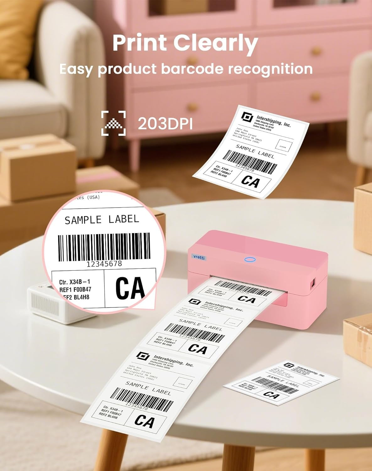 4x6 Thermal Shipping Label Printer USB Pink for eBay