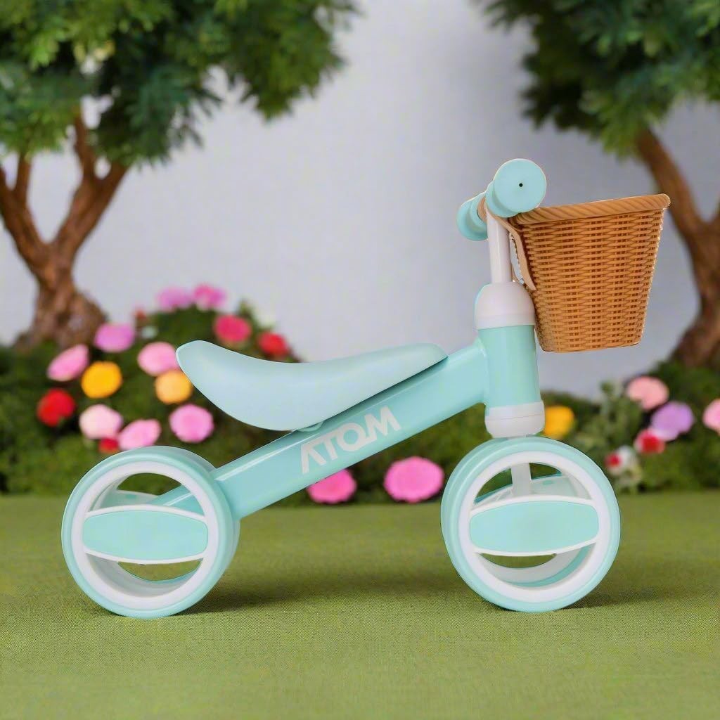 Toddler Balance Bike with Basket Lightweight Training Bike Age 1+ Green