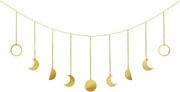 Moon Phase Garland Boho Wall Hanging Gold 130cm Decor