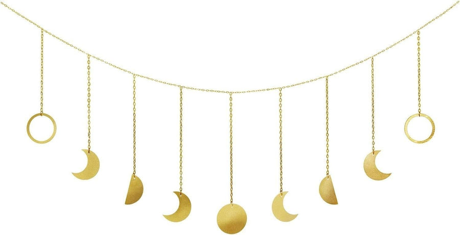 Moon Phase Garland Boho Wall Hanging Gold 130cm Decor