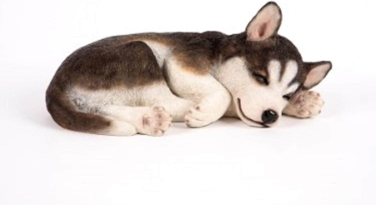 Sleeping Husky Puppy Garden Ornament – Frost-Proof Resin Dog Statue