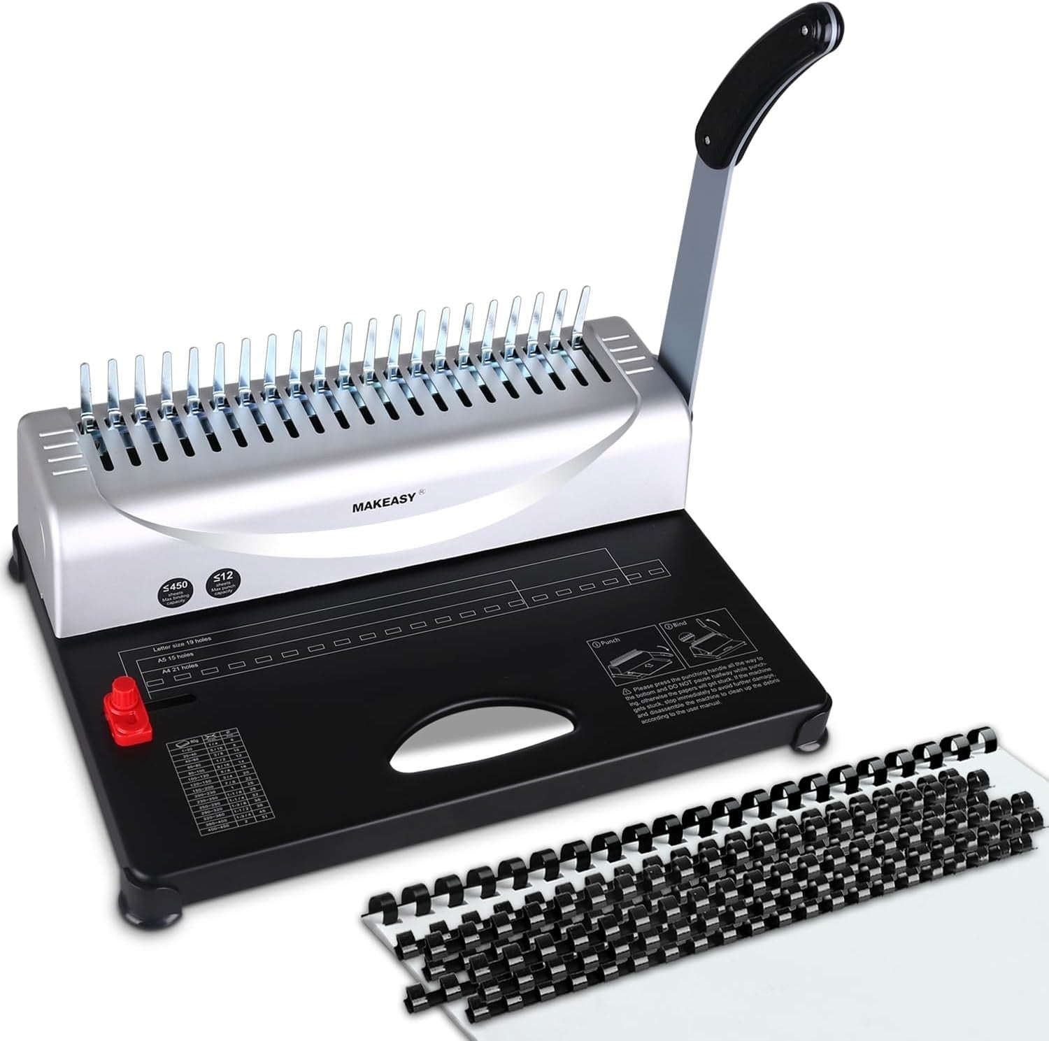 21 Hole Binding Machine A4 A5 Heavy Duty Comb Binder Paper Punch Kit