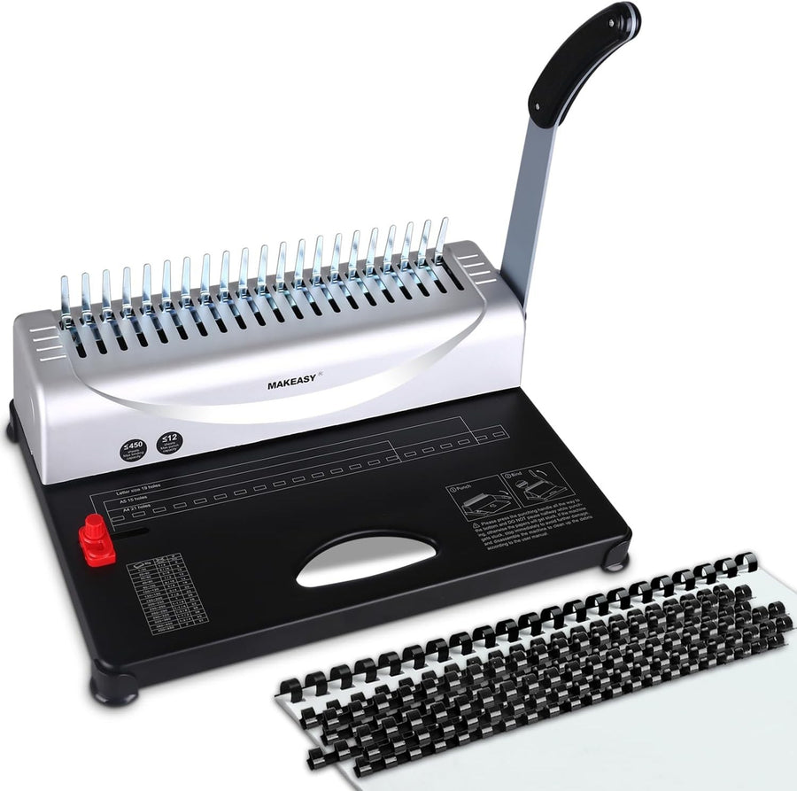 21 Hole Binding Machine A4 A5 Heavy Duty Comb Binder Paper Punch Kit
