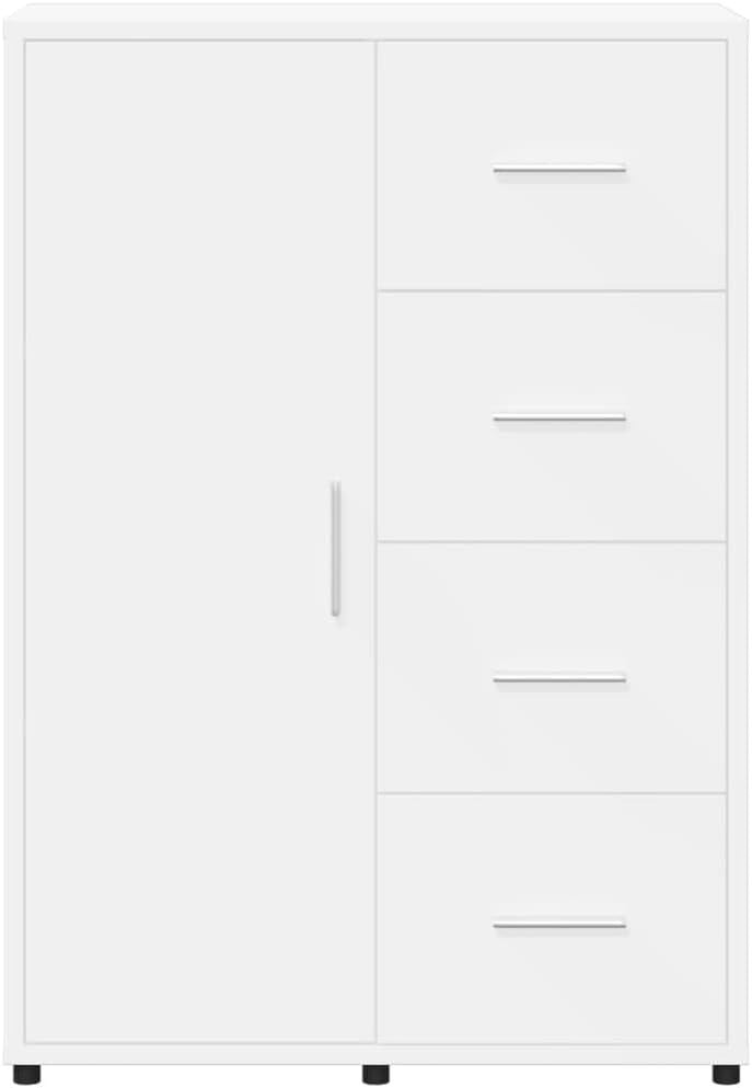 Modern White Sideboard Storage Cabinet with Spacious Organizer