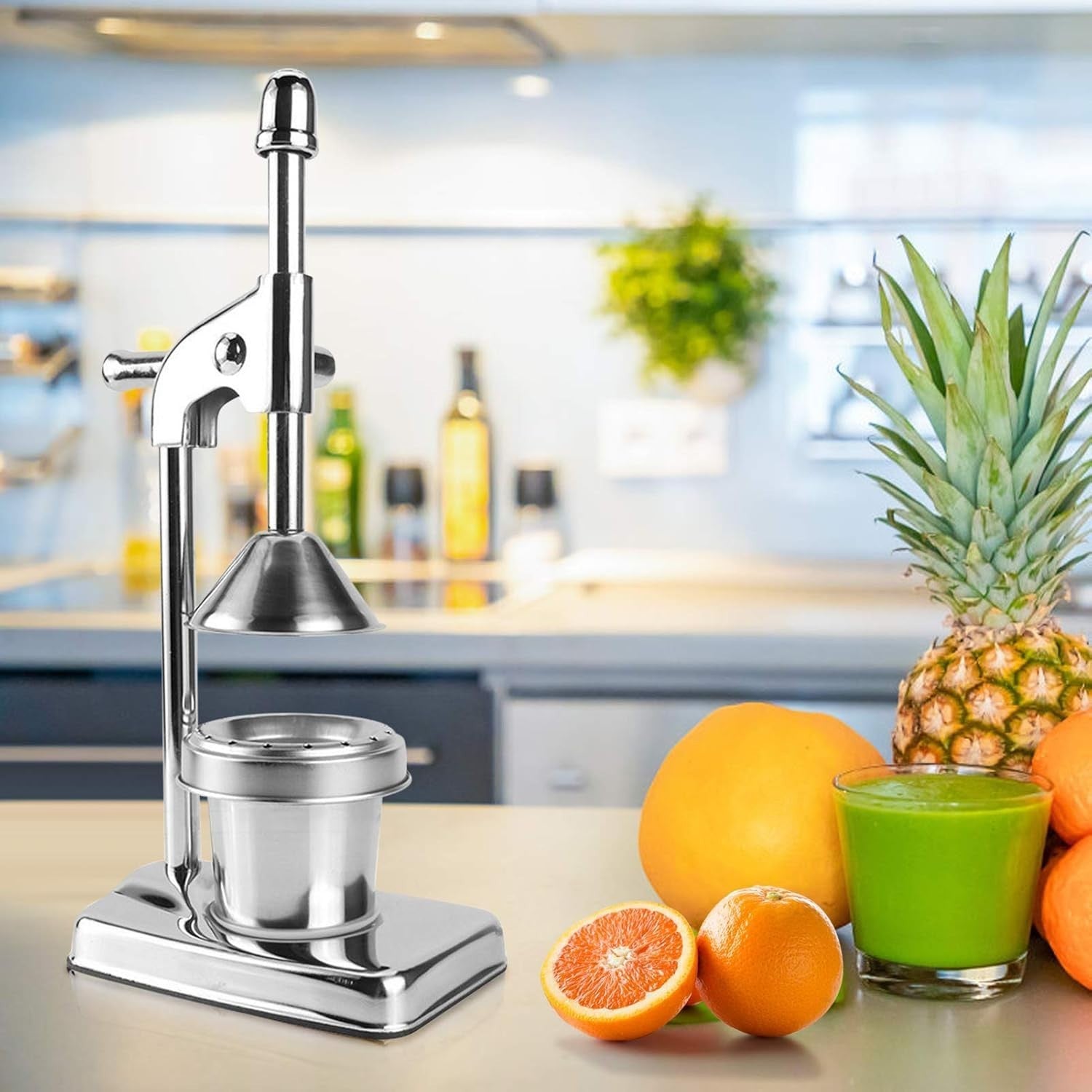 Vintage Manual Citrus Press Stainless Steel Lever High Yield Easy Clean