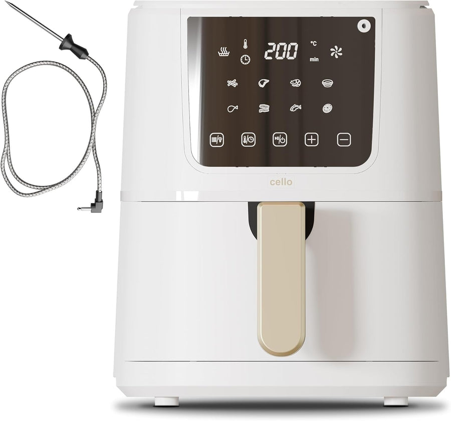 4L White Digital Air Fryer 1400W | ProChef Thermometer | 8 Presets | Compact