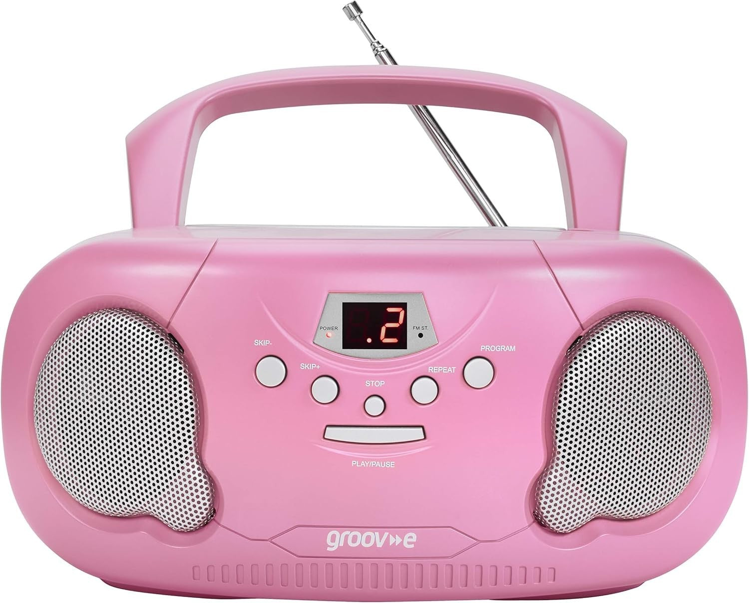 Portable Boombox CD Player with Bluetooth, Radio & Aux - Pink