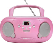 Portable Boombox CD Player with Bluetooth, Radio & Aux - Pink