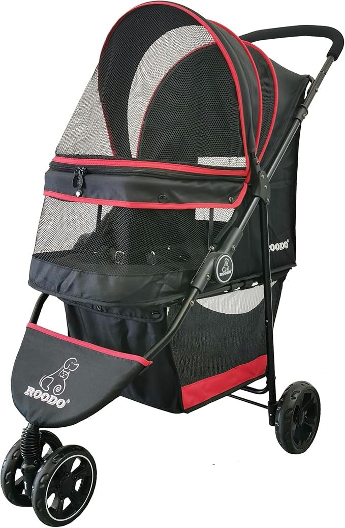 3 Wheel Dog Stroller Jogger Pushchair Foldable Lightweight Pet Travel Pram