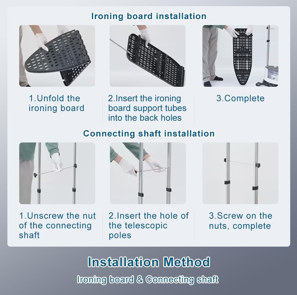 White Vertical Garment Steamer with Ironing Board 12 Steam Levels Stand