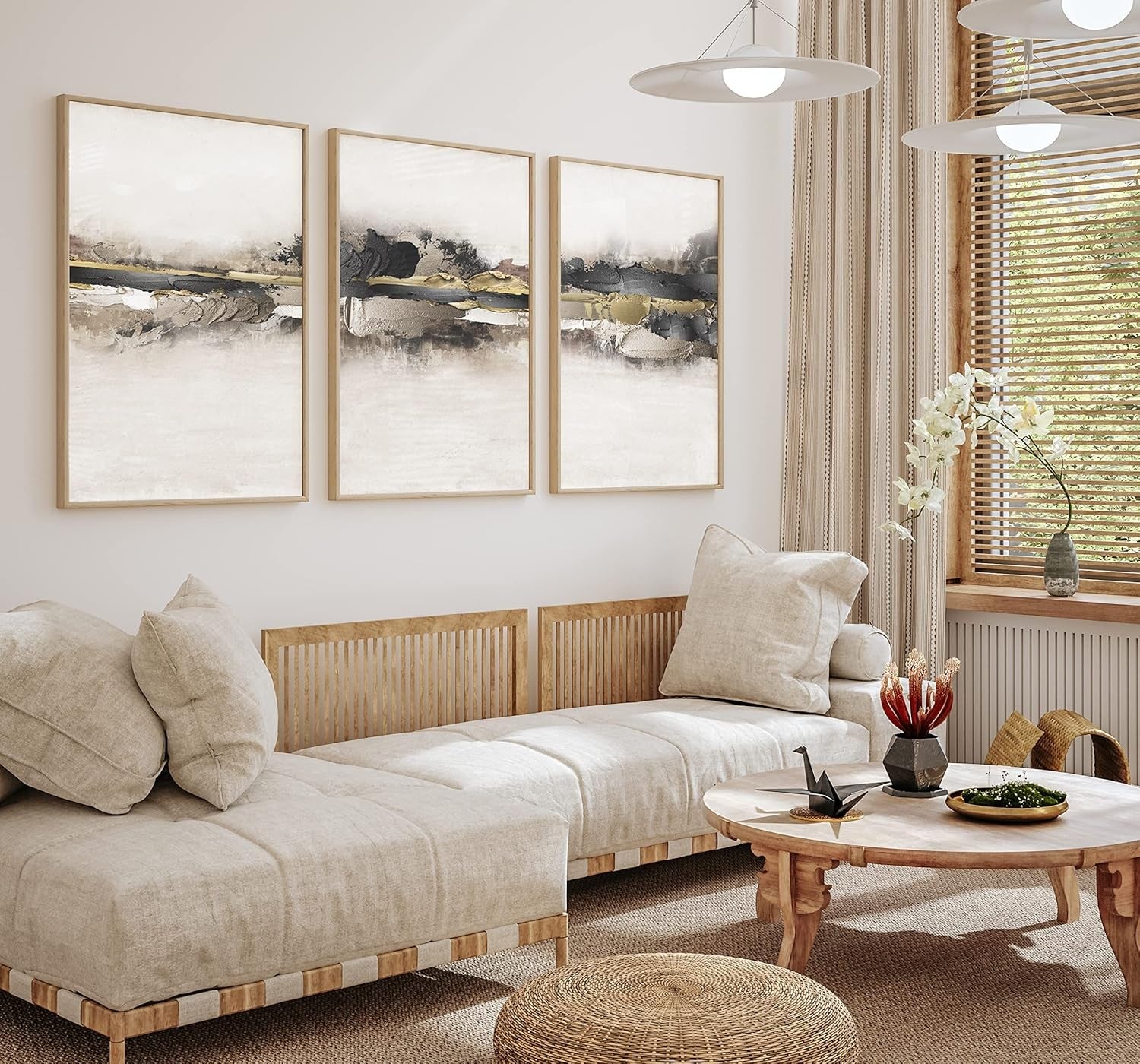 Set of 3 Large A1 Abstract Wall Art Prints 84x59cm Modern