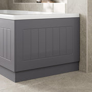 700mm Grey Gloss MDF End Bath Panel Tongue & Groove with Adjustable Plinth