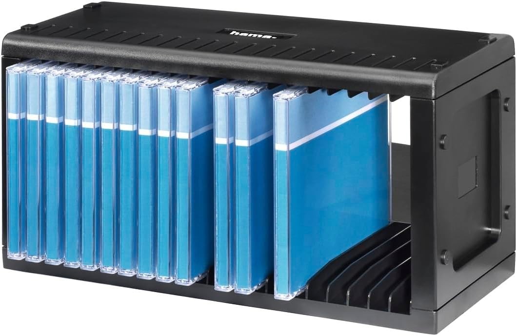 CD DVD Storage Rack Holds 20 Discs Wall Mount Stand Black Modular Shelf