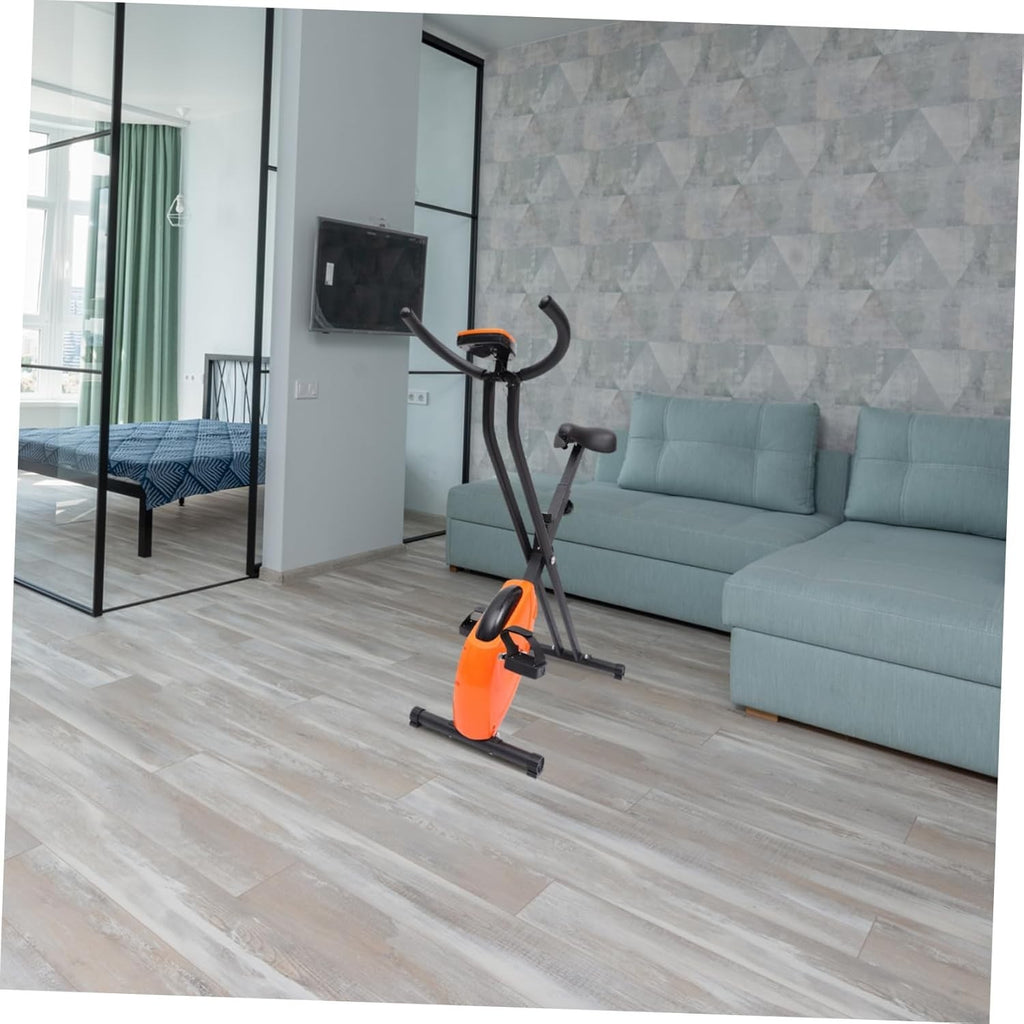 Compact Indoor Exercise Bike w/ Adjustable Seat & Resistance for Home Fitness