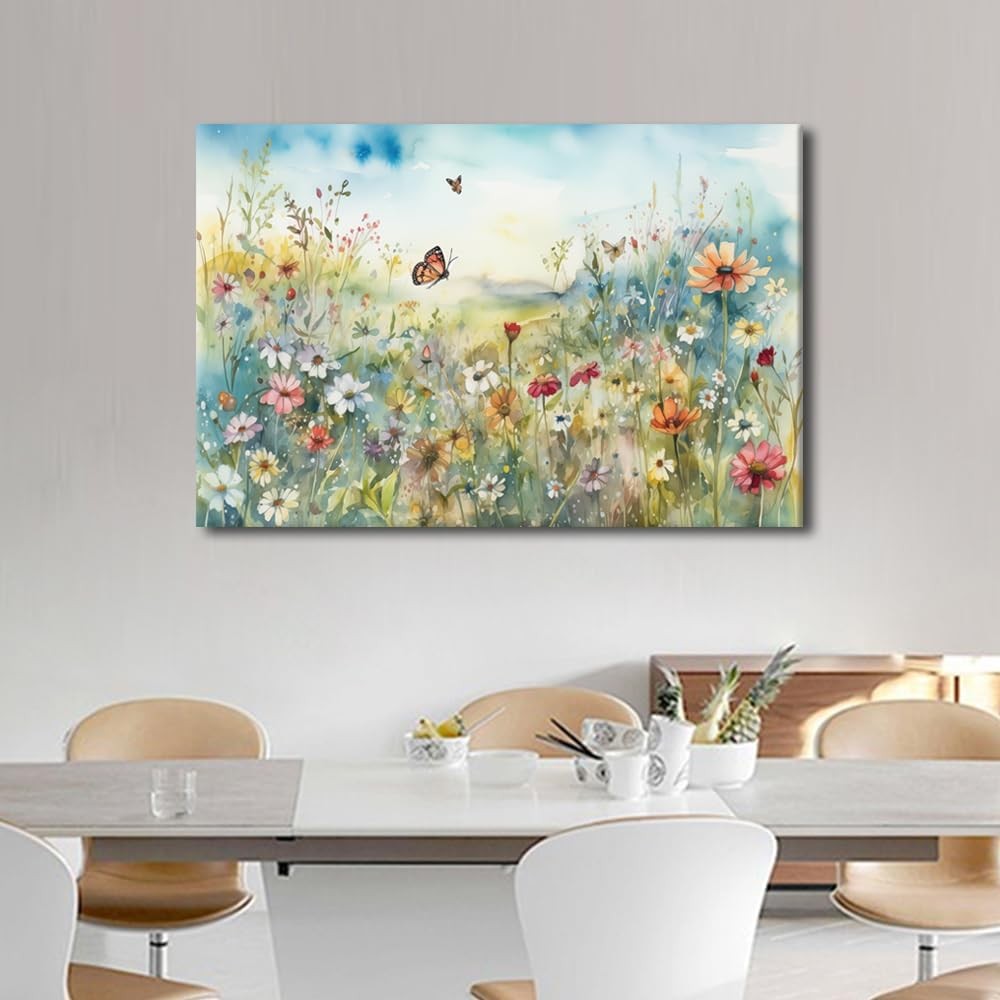 Wildflower Canvas Wall Art 60x90cm Large Floral Home Decor Print