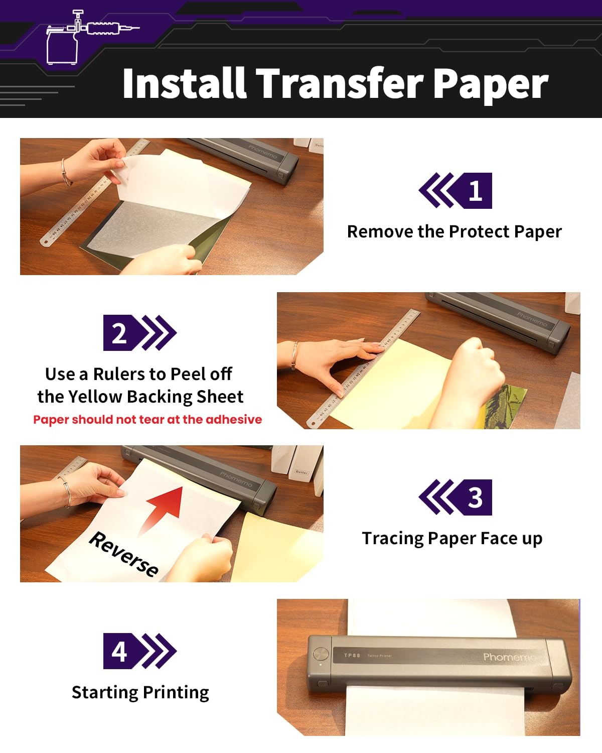 Phomemo TP88 Tattoo Stencil Printer Bluetooth Thermal Printer