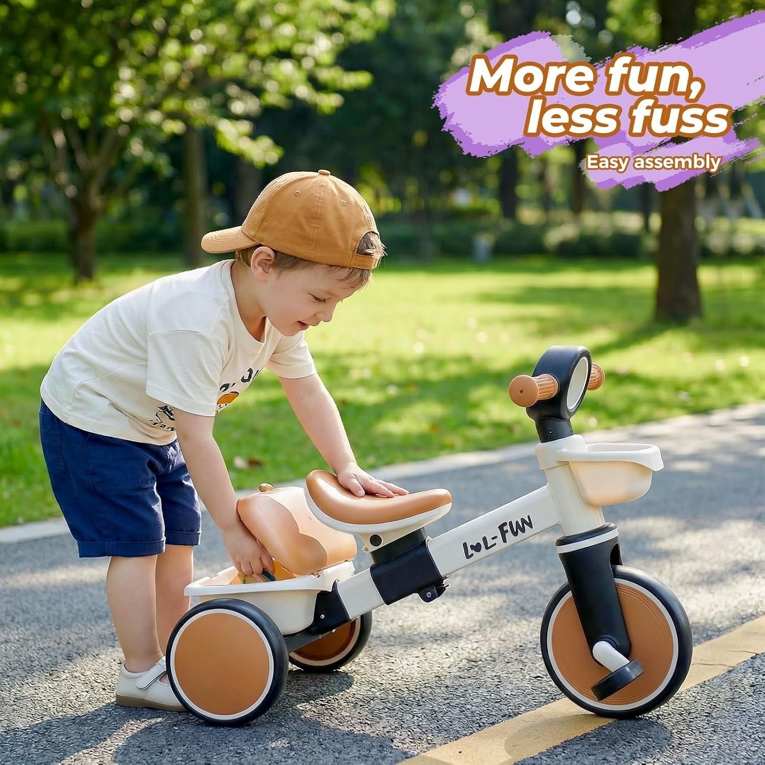 Kids Tricycle Toddler Bike Adjustable Seat Storage Baskets 10M-4Y