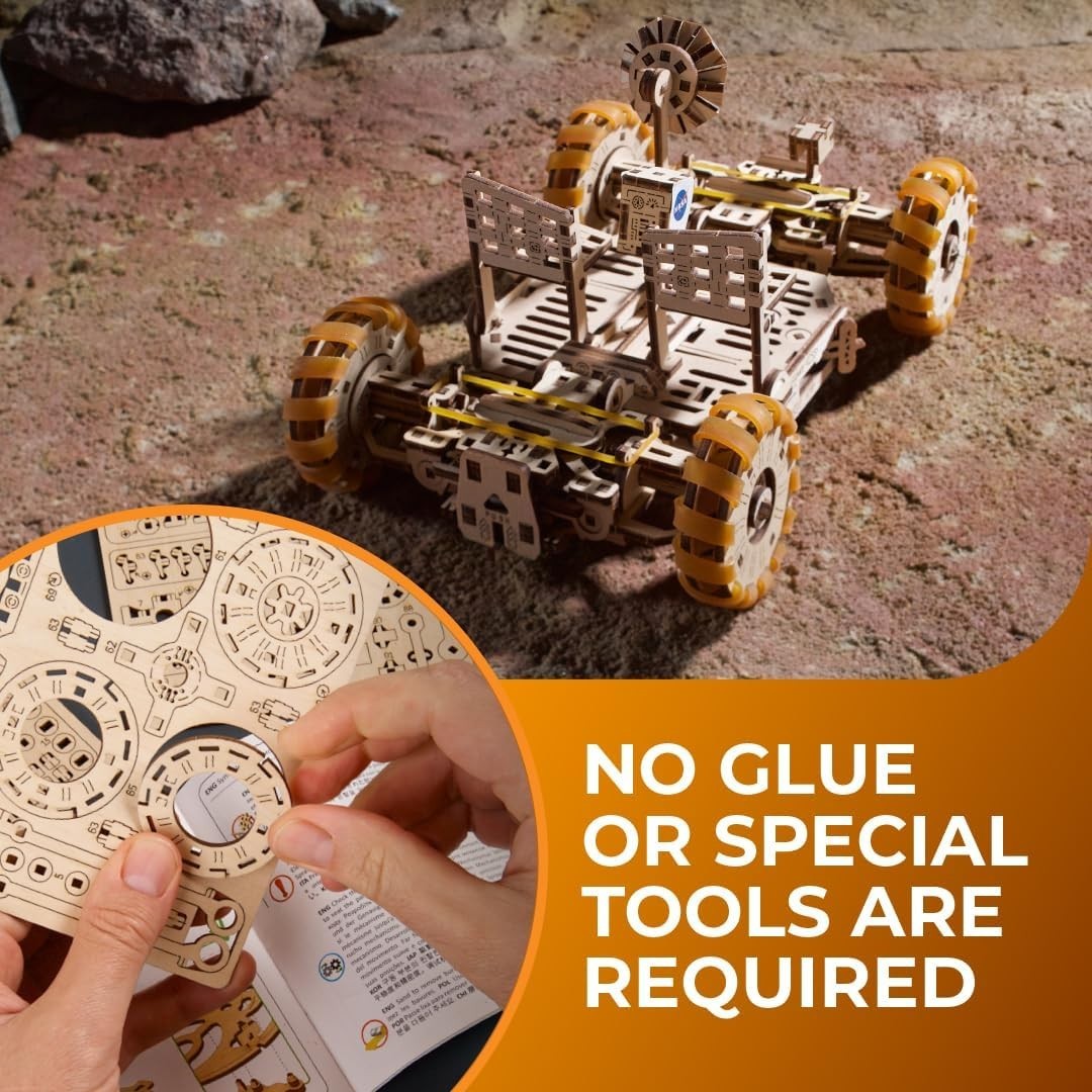 Lunar Rover 3D Wooden Puzzle Space Vehicle DIY Model Kit 319pcs