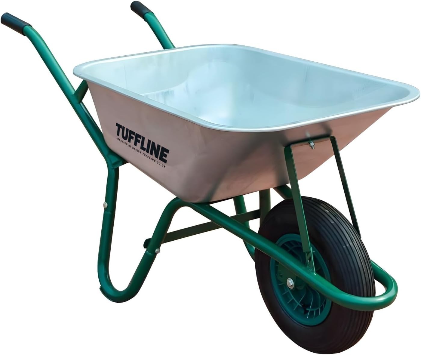 85L Garden Wheelbarrow – Galvanised Steel Tub w/ Puncture-Proof Tyre