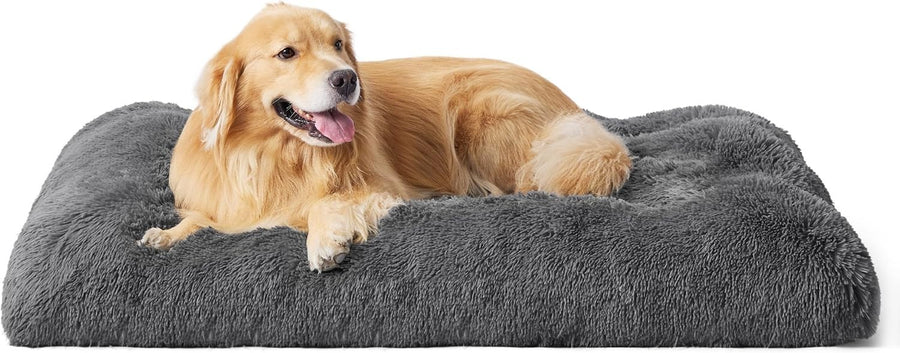 XXL Fluffy Dog Crate Bed Washable Anti Slip 119x74cm