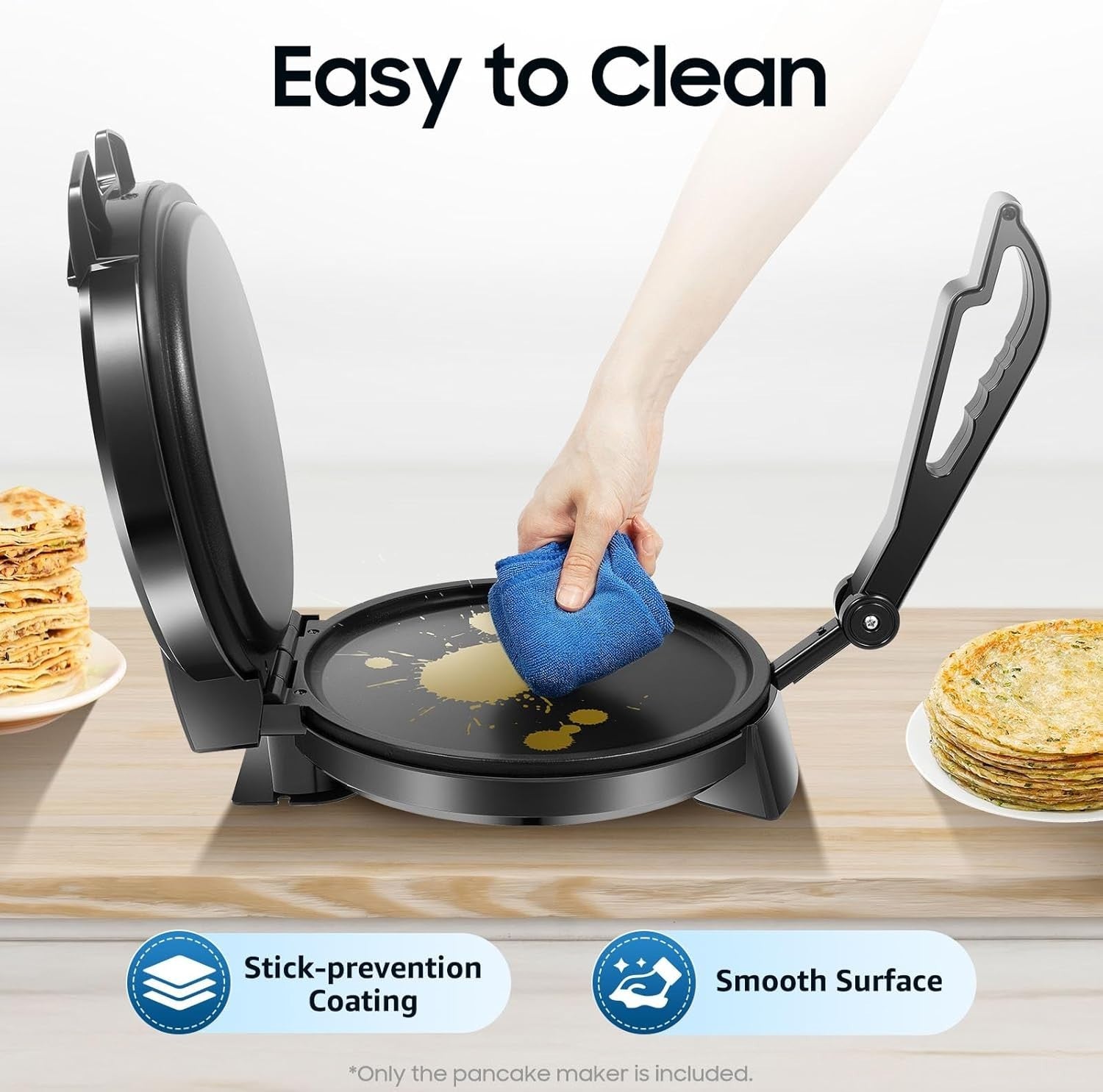 1200W Roti Chapati Maker 26cm Non-Stick Double-Sided Heating Machine