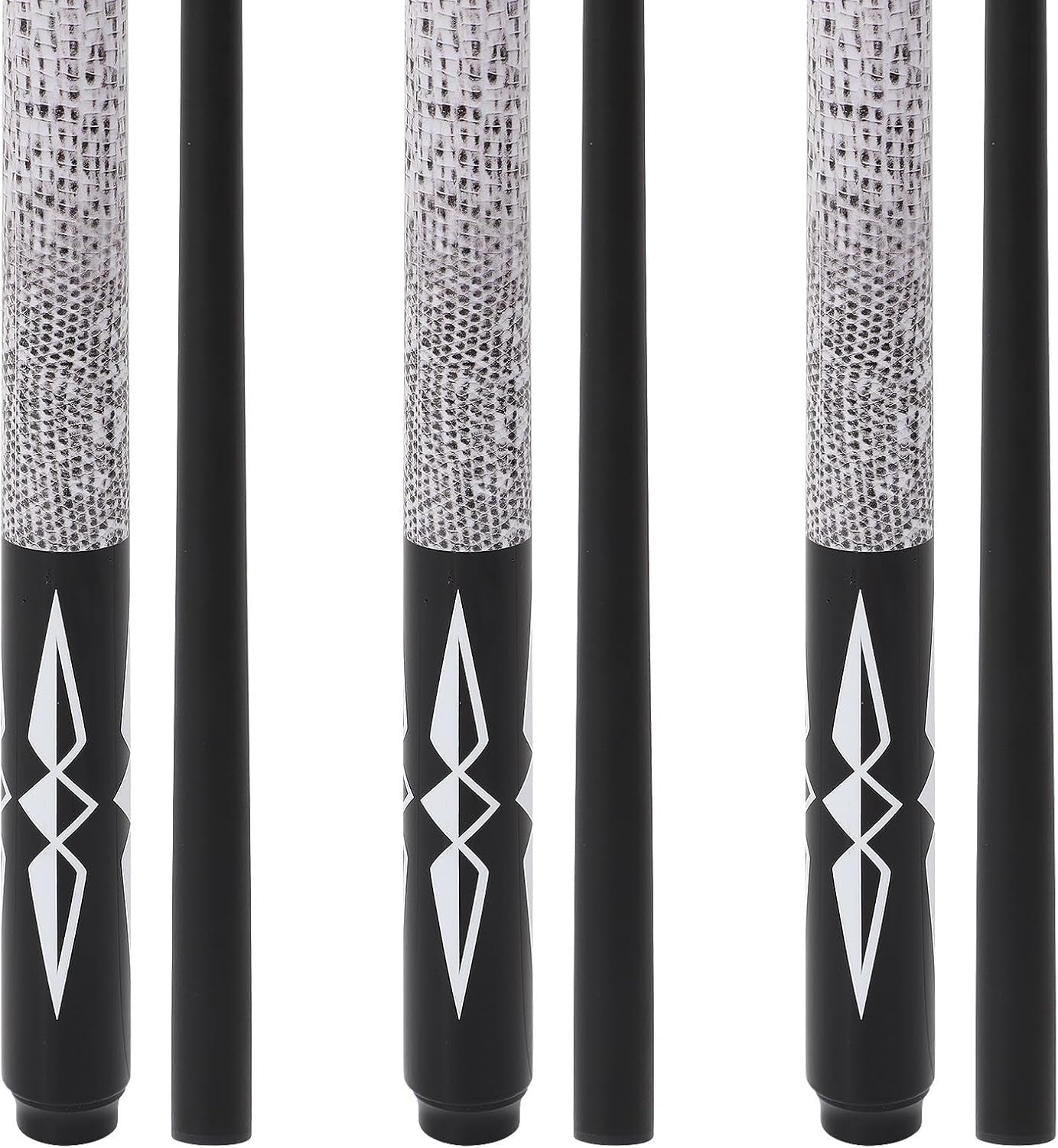 3 Pack 58in Pool Cues Fiberglass Graphite 19–21oz 13mm Tip Set