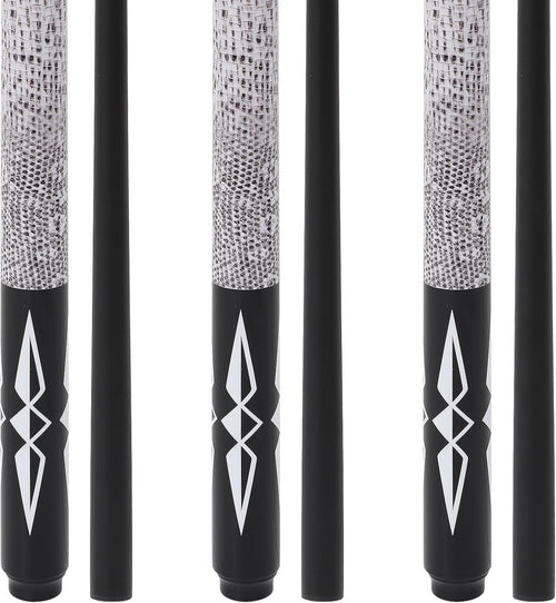 3 Pack 58in Pool Cues Fiberglass Graphite 19–21oz 13mm Tip Set