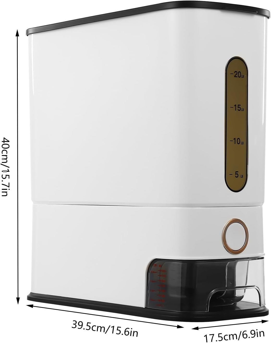 12KG Rice & Cereal Dispenser Airtight Storage Container with Cup