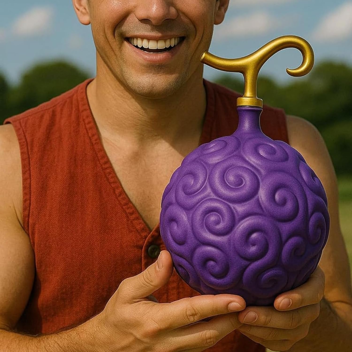 Purple Devil Fruit Liquor Decanter 34oz with Wood Base Anime Display Gift