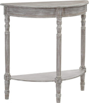 Slim Half Moon Console Table for Hallway, Narrow Oak Accent Table 80cm