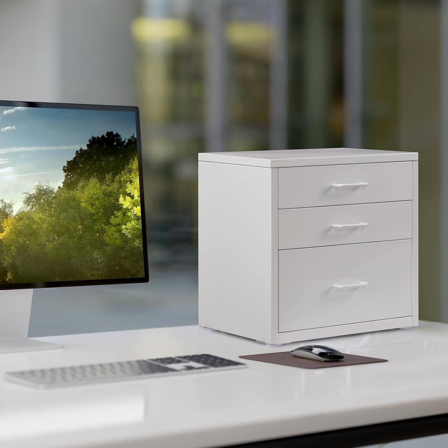 Desktop A4 File Cabinet 3 Drawer Metal Office Storage Organizer Unit
