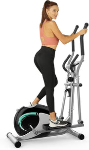 Quiet Elliptical Cross Trainer 8-Level Magnetic Resistance Home Gym